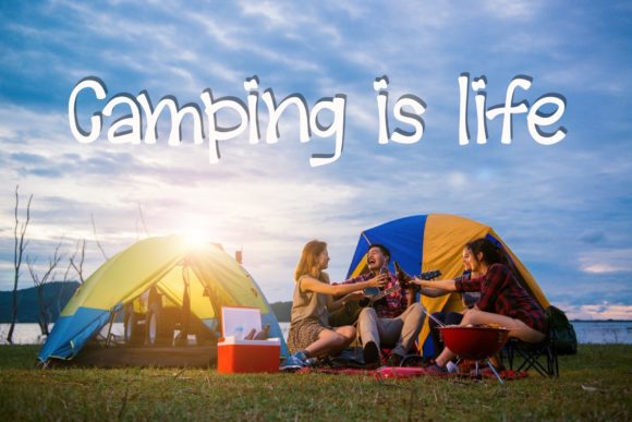 Camping is Life: A Whimsical Display Font for Web Design